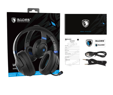 SADES WHISPER WIRELESS-BL HEADSET(SA-205) black - Level UpSades6974828470397
