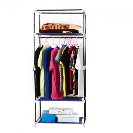 Single Door Portable Foldable Hanging Storage Wardrobe with 3 Shelves - Assorted Colors - Level UpLevel UpSmart Devices501650