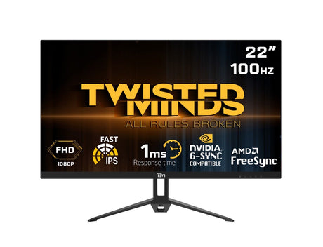 Twisted Minds TM22FHD100IPS 22" FHD IPS, 100Hz, 1ms Gaming Monitor - Black - Level UpTwisted MindsGaming Monitor781930689175