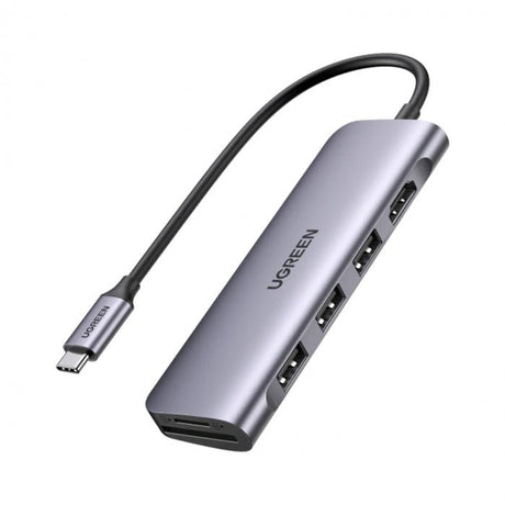 UGreen 6 in 1 multifunctional USB HUB Type C - 3x USB 3.2 Gen 1 / HDMI 4K 60Hz / SD and TF card Reader Gray (60383 CM511) - Level UpUGreenAdapter6957303863839