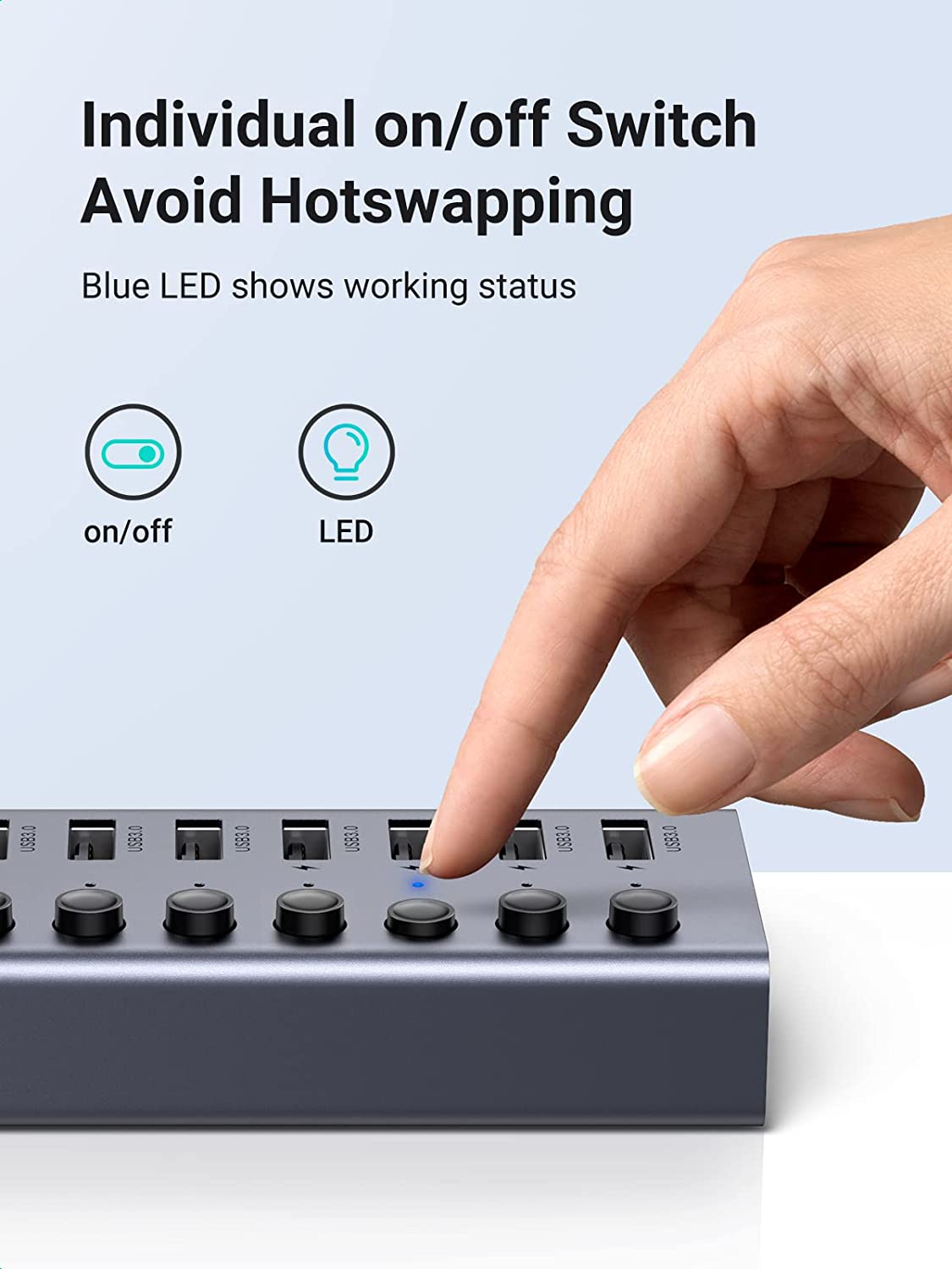 UGREEN USB 3.0 7-Port Hub-12V2A (DC: 5.5) Power Supply (UK) - Level UpUGreenAdapter6957303893065