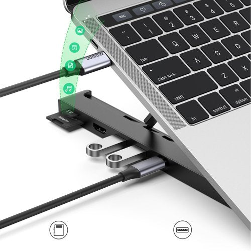 UGREEN USB-C to 2*USB3.0+HDMI+SD+TF Card Reader Docking Station - Level UpUGreenAccessories6957303885510