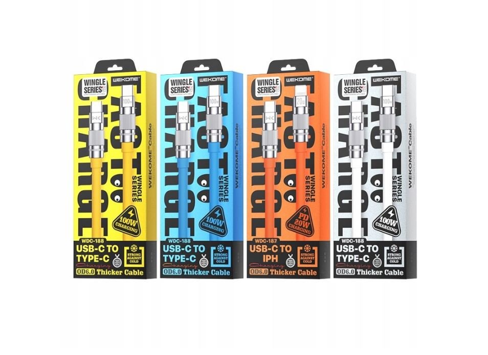 WEKOME WDC-188 Wingle Series - USB-C to USB-C Connection Cable 100W Fast Charging 1 m - Level UpWekomeCharging Cable6941027632963