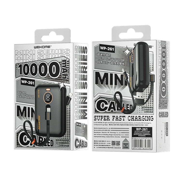 Wekome WP-261 10000mAh Mini Series 22.5W Fast Charge Power Bank with Cable - White - Level UpWekomePower Bank6941027632406