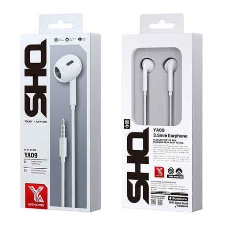 Wekome YA09 SHQ Series 3.5mm Music Semi-in-ear Wired Earphone - White - Level UpWekomeHeadphone6941027630174