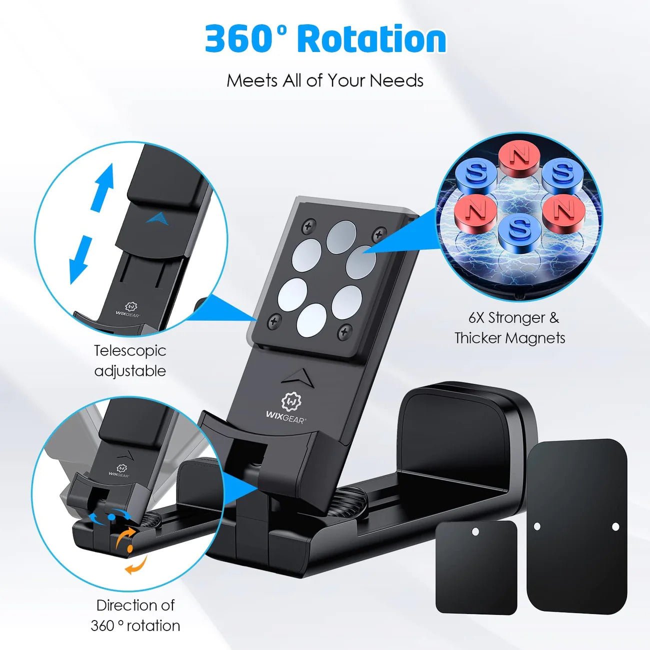 WixGear Travel Magnetic Phone Holder Travel-Magnetic-507 - Level UpWIXGEARMobile Accessories850012517849