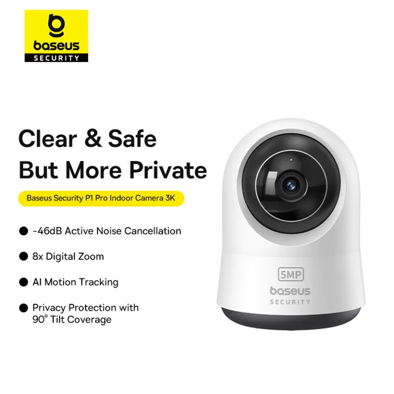 كاميرا Baseus Security P1 Pro الداخلية 3K - أبيض قمري