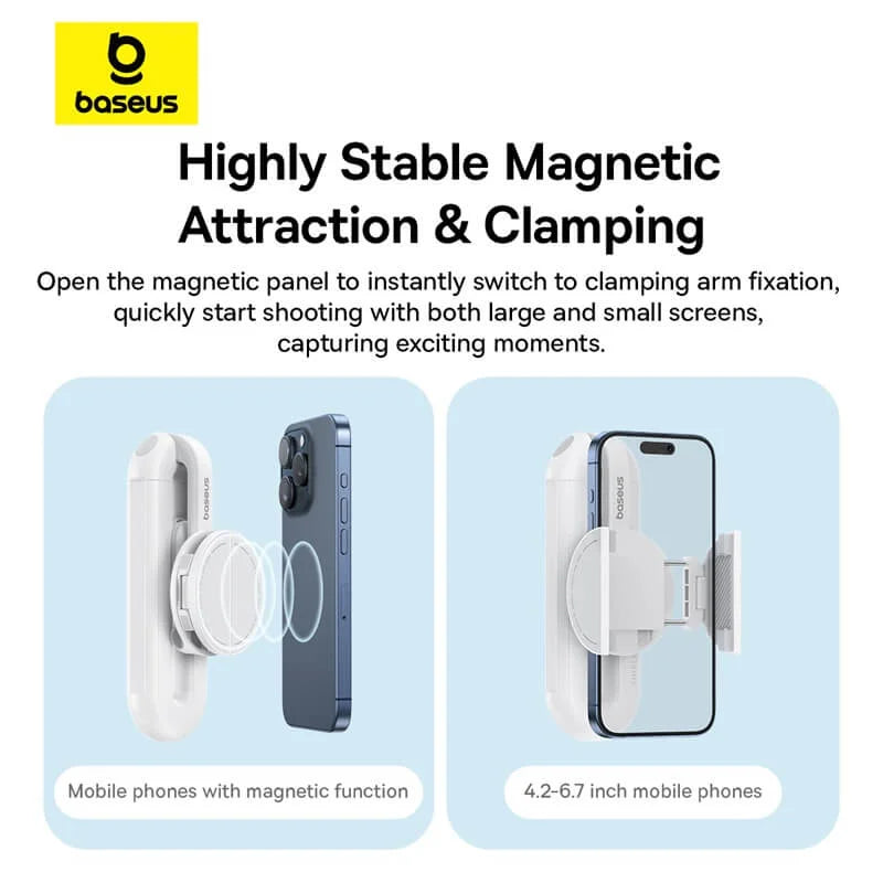 Baseus TechShot Dual-Support Phone Selfie Stick - Moon White