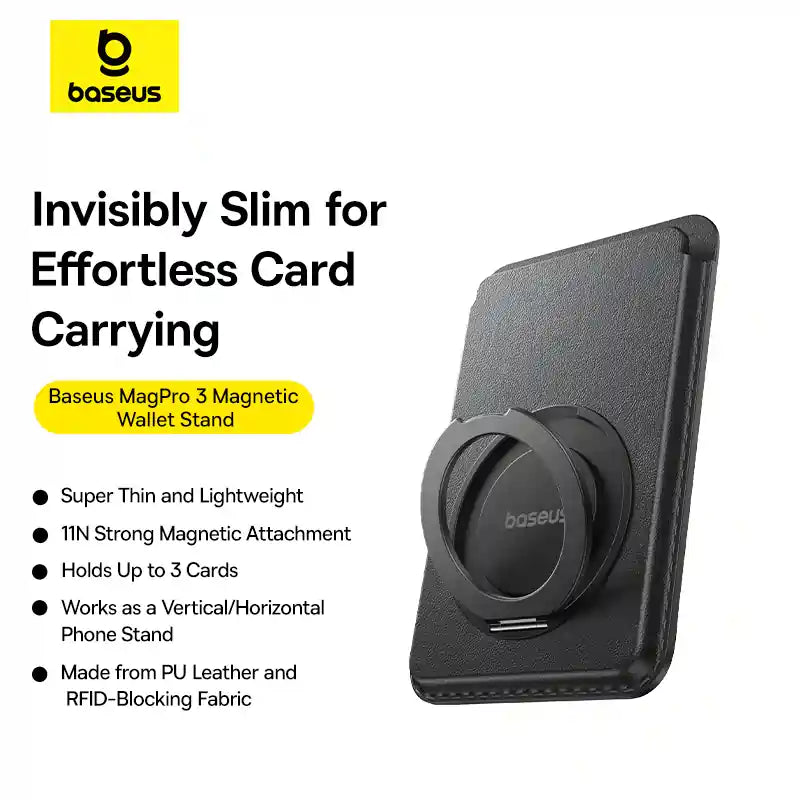 Baseus MagPro 3 Magnetic Wallet Stand - Cosmic Black
