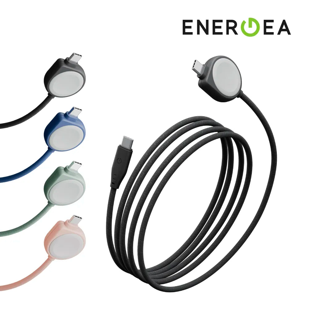 Energea FLOW DUO WATCH, 2-IN-1  C TO C + WATCH CABLE, 480MBPS, 60W, 1.5M -BLACK