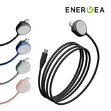 Energea FLOW DUO WATCH, 2-IN-1  C TO C + WATCH CABLE, 480MBPS, 60W, 1.5M -BLACK