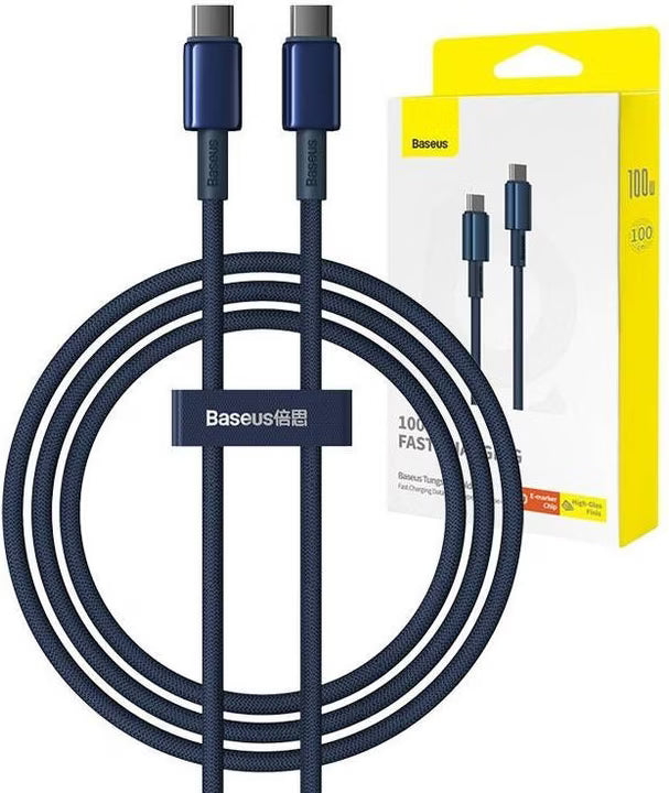 Baseus Tungsten Gold Fast Charging Cable USB-C to USB-C 100W 1m - Blue