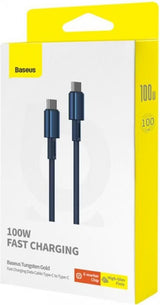 Baseus Tungsten Gold Fast Charging Cable USB-C to USB-C 100W 1m - Blue