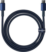 Baseus Tungsten Gold Fast Charging Cable USB-C to USB-C 100W 1m - Blue