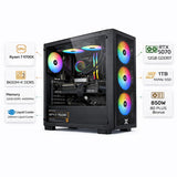 Custom Gaming PC AMD Ryzen 7 9700X, RTX 5070 12GB, 32GB DDR5 6400MT/s, 1TB NVMe, Windows 11 Pro