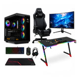 Custom Gaming PC Bundle Intel Core i5-14400F, RTX 5060 Ti 16GB, DDR5 16GB RAM 6000MHz, 1TB NVMe SSD, with Sades 27" FHD Gaming Monitor & Gamax D2501 Gaming Table, Gamax Chair & Accessory Set
