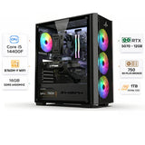 Custom Gaming PC Intel Core i5-14400F, RTX 5070 12GB, 16GB RAM DDR5 6400MHz, 1TB SSD, Windows 11 Pro