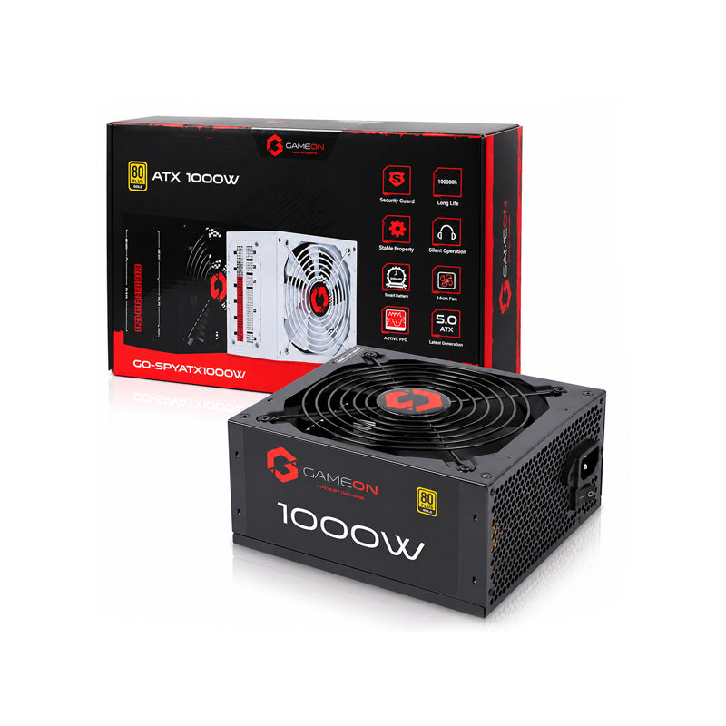 GameOn, PSW SPY2, 1000 Watts, 80 Plus Gold, Value Gaming Power Supply
