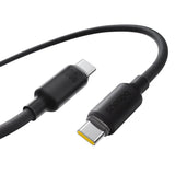 كابل بيسيوس سيليكون رغوي للشحن السريع ونقل البيانات USB-C إلى USB-C بقدرة 100 واط وطول 2 متر – أسود كوميك