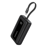 Anker Zolo Power Bank (10K, 30W, Built-In USB-C Cable) - Black