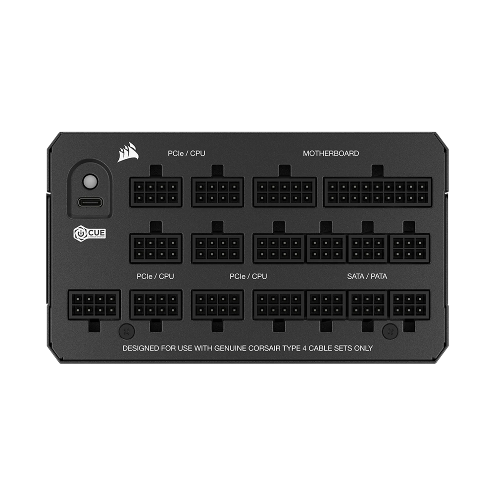 مزود طاقة CORSAIR HX1200i بقدرة 1200 واط، وحدات كاملة، هدوء فائق، بلاتينيوم، ATX (UK) – أسود