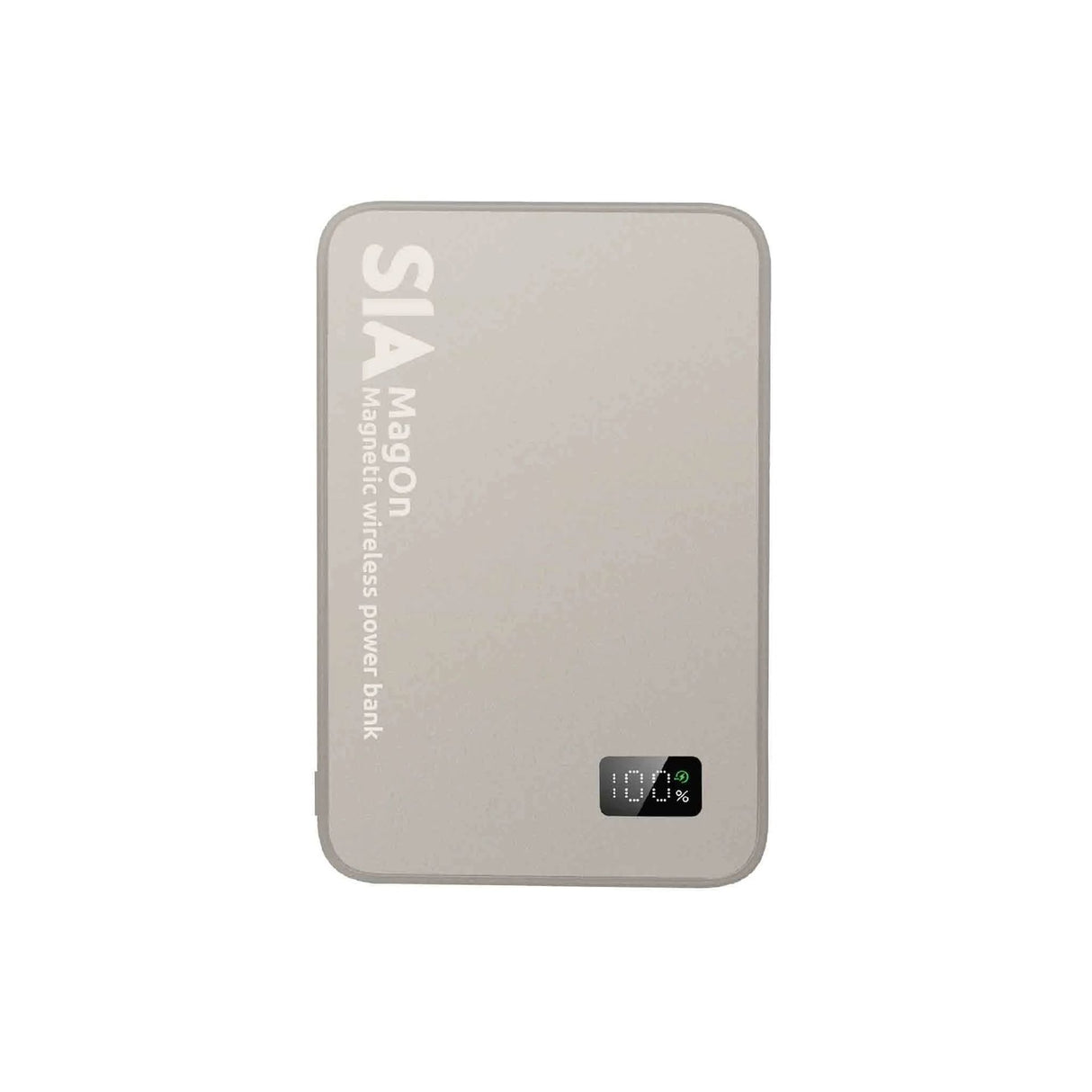 SIA MagOn Magnetic power bank metal Body PD 20W -Wireless Charging 15W5000Mah - Natural Titanium