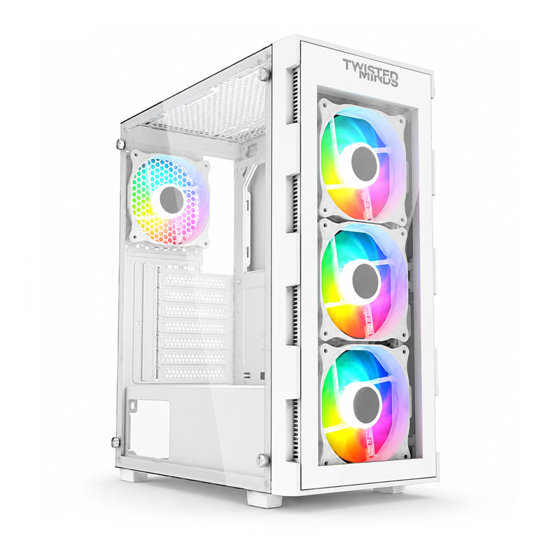 Twisted Minds Titan Glass Mid Tower Gaming Case - White