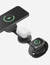 Energea ALUMAG TRIO, 3IN1 FOLDABLE QI2 ALUMINIUM WIRELESS CHARGER 15W - BLUE