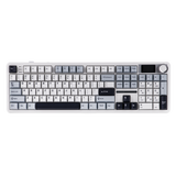 AULA F108 PRO 100% full Size with 108 Hot-Swappable Keys Wireless Gaming Keyboard with Screen , Knop & LEOBOG Nimbus Switch V3 - White Blue