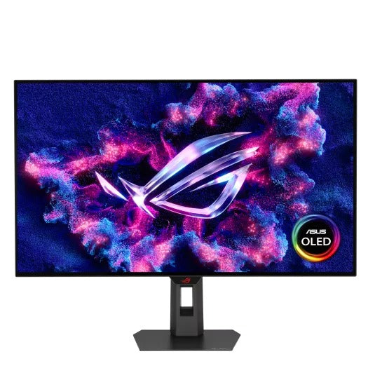 شاشة ألعاب مسطحة Asus Rog Strix XG XG32UCWMG OLED مقاس 32 بوصة، تدعم وضعَي 4K بمعدل تحديث 240 هرتز أو FHD بمعدل تحديث 480 هرتز، وزمن استجابة 0.03 مللي ثانية، متوافقة مع معيار VESA DisplayHDR - أسود