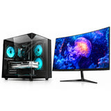 كمبيوتر ألعاب: حزمة كمبيوتر ألعاب i5-12400F, RTX 5060 8GB, 16GB RAM مع شاشة سادس NC-Pelagia 24 بوصة/FHD/200Hz/0.5ms/HDMI 2.1/VA/منحنية - أسود