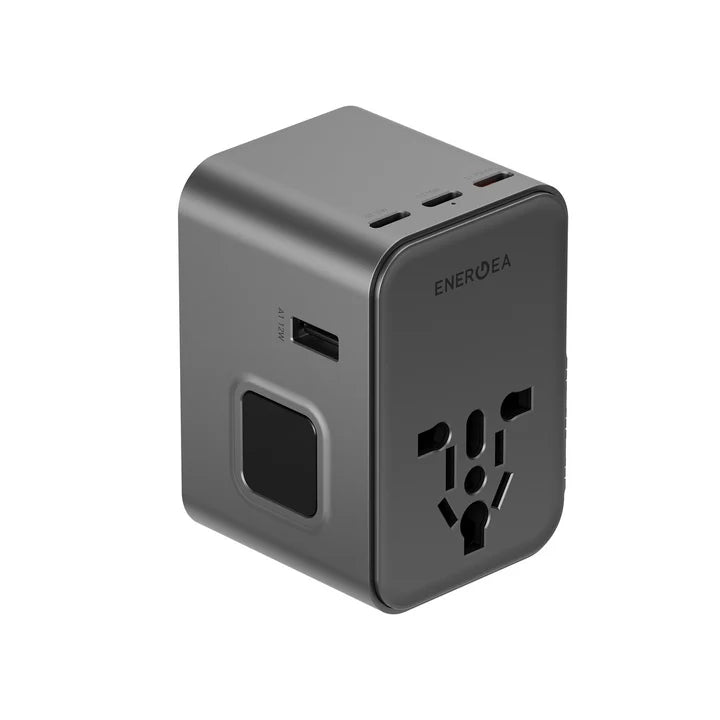 محول طاقة Energea TRAVELWORLD GAN45، 3C2A 45W - لون رمادي داكن