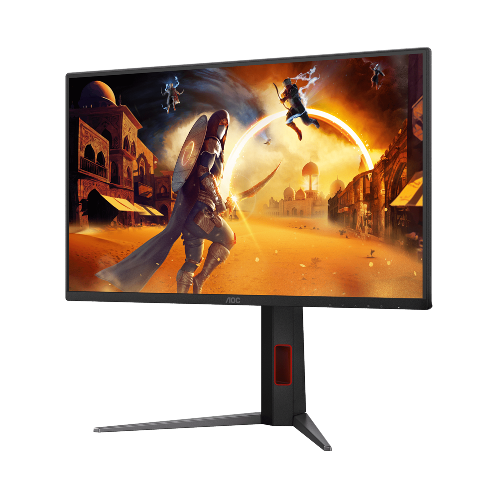 شاشة ألعاب مسطحة بتقنية IPS من AOC طراز Q25G4S، مقاس 24.5 بوصة، بدقة QHD (2560 × 1440)، ومعدل تحديث 320 هرتز، وزمن استجابة 0.5 مللي ثانية، ومنفذ HDMI 2.1 - لون أسود