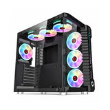 GameOn Emperor Midnight Series 7FAN Mid Tower Gaming Case, Black