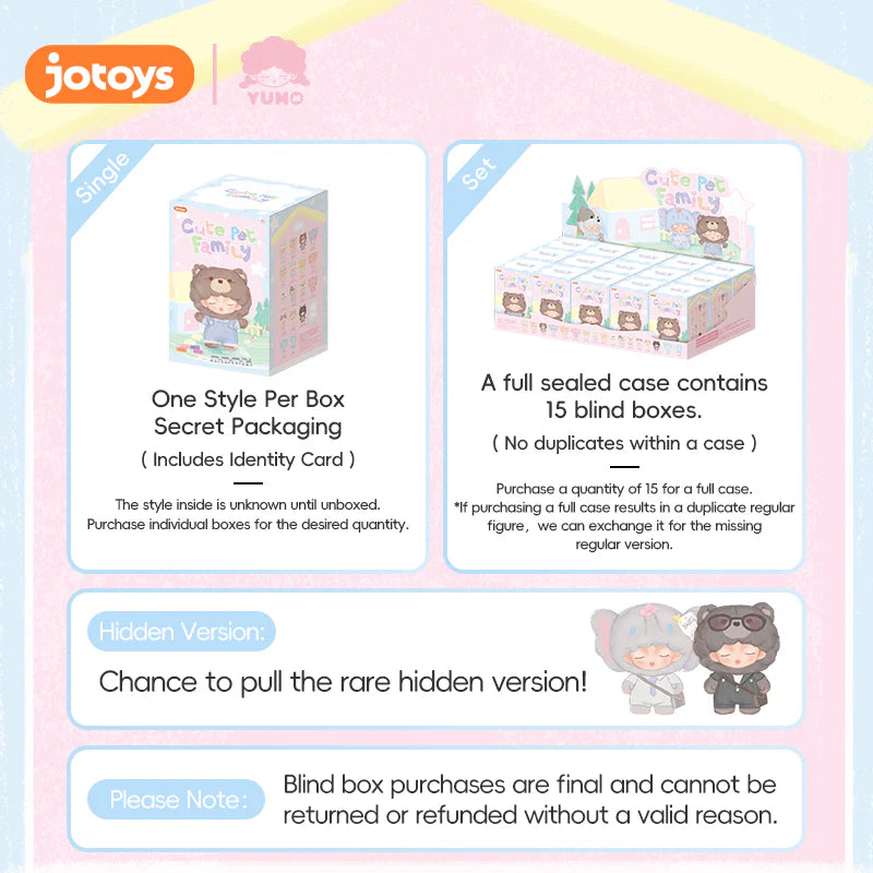YUMO Cute Pet Family Mini Series (Blind  Box) - JO-2025039