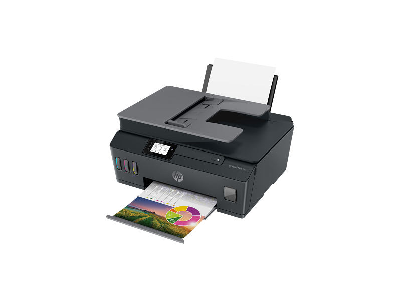 طابعة HP Smart Tank 530 اللاسلكية متعددة الوظائف - 11 صفحة في الدقيقة / 4800 نقطة في البوصة / A4 / USB / Wi-Fi / Bluetooth / طابعة نفث الحبر الملونة - 4SB24A