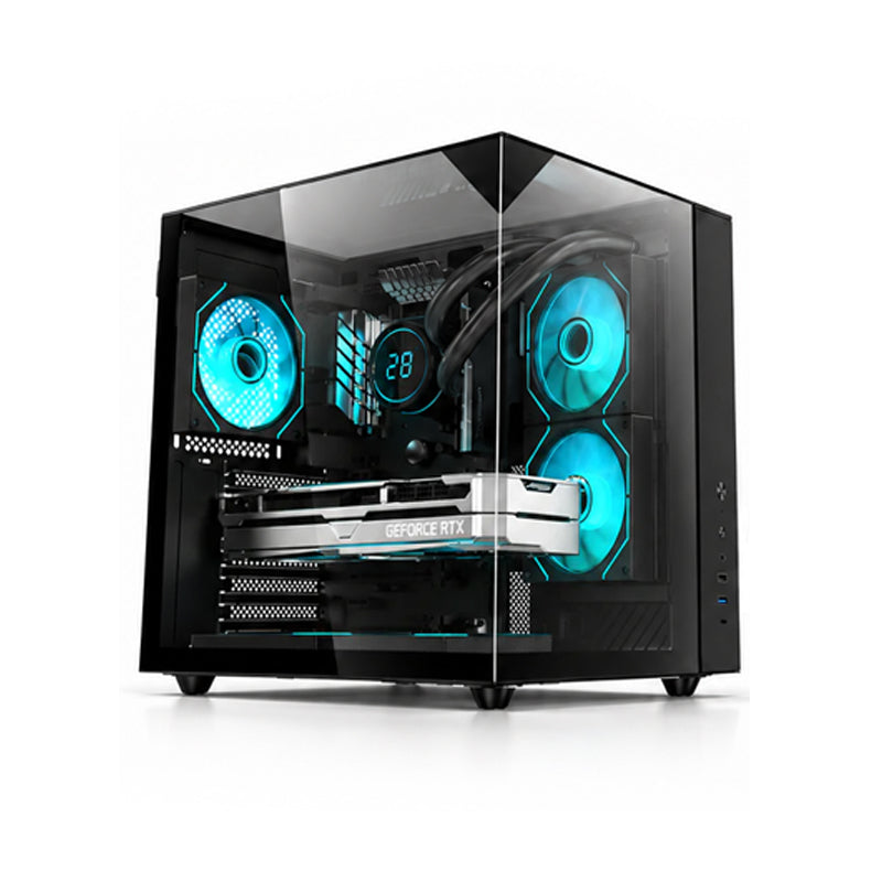 كمبيوتر ألعاب: حزمة كمبيوتر ألعاب i5-12400F, RTX 5060 8GB, 16GB RAM مع شاشة سادس NC-Pelagia 24 بوصة/FHD/200Hz/0.5ms/HDMI 2.1/VA/منحنية - أسود