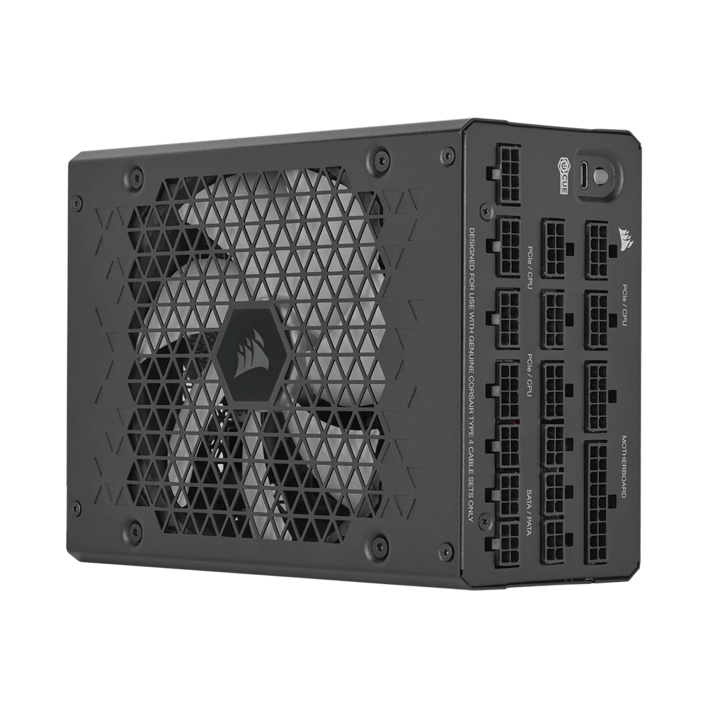 مزود طاقة CORSAIR HX1200i بقدرة 1200 واط، وحدات كاملة، هدوء فائق، بلاتينيوم، ATX (UK) – أسود