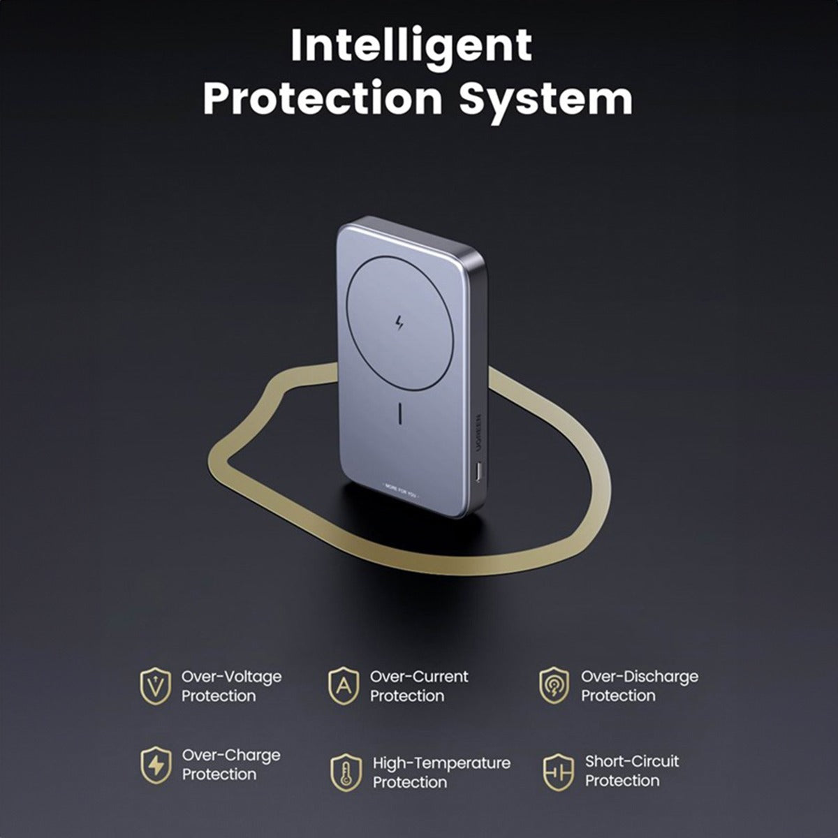 UGREEN 10000mAhPD-20W Magnetic Wireless 15W Power Bank (Space Gray) (LY)  PB206