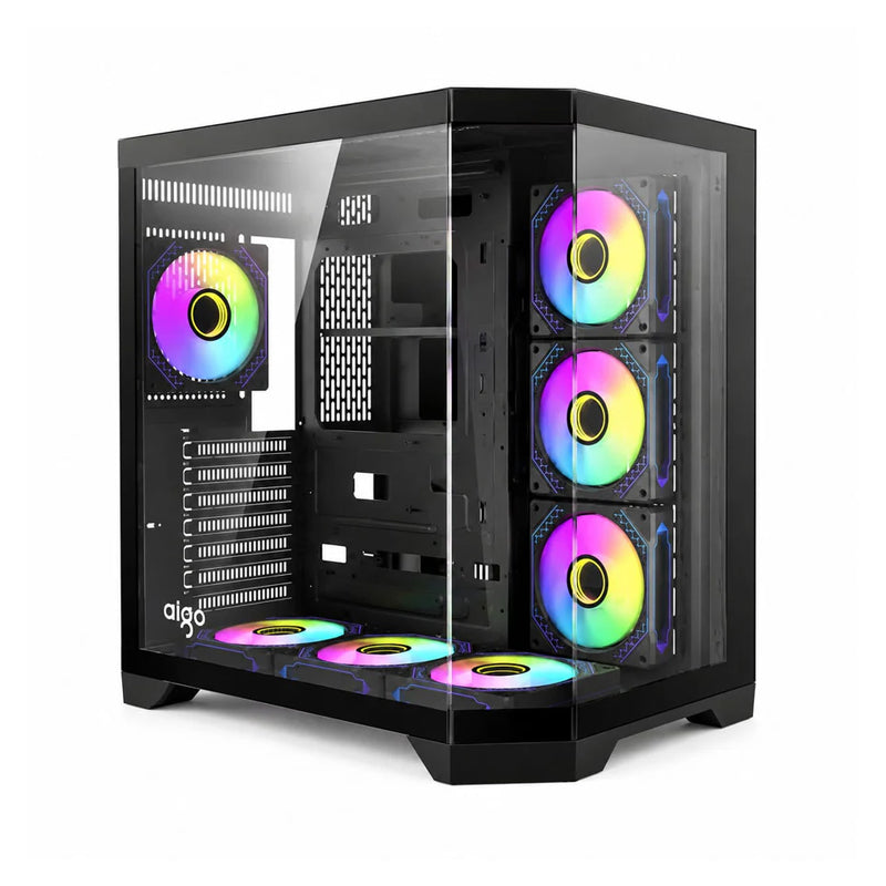 Huntkey S970 Storm Max Cryo Edition M-ATX PC Case with 7pcs Fans