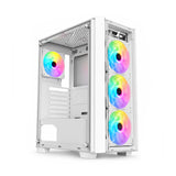 SHARX STRIKER ARGB, ATX PC Case, With Front Mesh Panel, 4 × 120mm Pre-Installed Fans, Model S-200, White