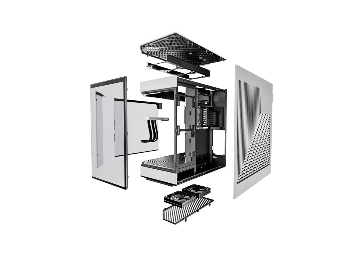 HYTE Y60 Dual Chamber Panoramic Tempered Glass ATX Case With 3 Fans - Black/White