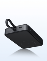 باور بنك شاومي مغناطيسي بقدرة 33 واط سعة 10000 مللي أمبير كابل مدمج لون رمادي