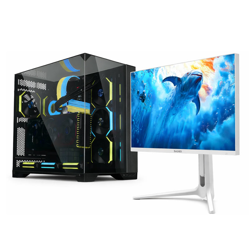 Custom Gaming PC Bundle i9-14900K, RTX 5080 16GB, 32GB DDR5, 2TB SSD, with Sades RS-Dolphin 27" Dual mode: UHD (4K) 3840x2160 160Hz, FHD 320Hz, HDMI 2.1, 0.5ms, IPS Flat Monitor