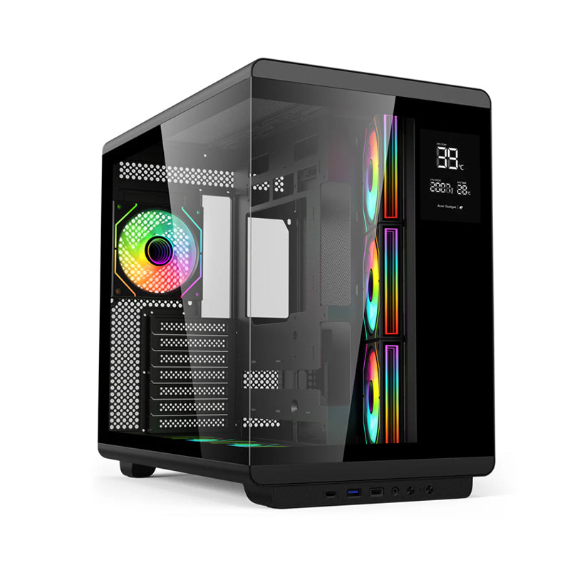 Acer U600B ATX Computer Case with 7 pre-installed 120mm ARGB fans - Black