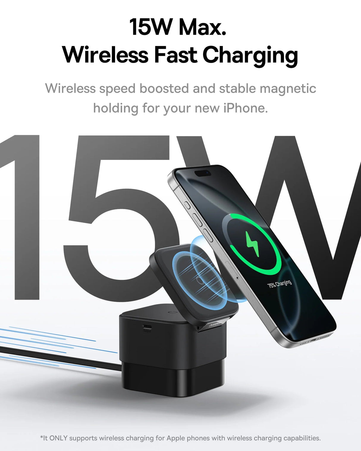 Baseus MagPro 3-in-1 Qi2 Magnetic Wireless Charger 25W - Cosmic Black