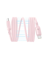 كابل بيسيوس بيكو جو مغناطيسي من السيليكون السائل للشحن السريع USB-C إلى USB-C بقدرة 240 واط وطول 1 متر – وردي فاتح