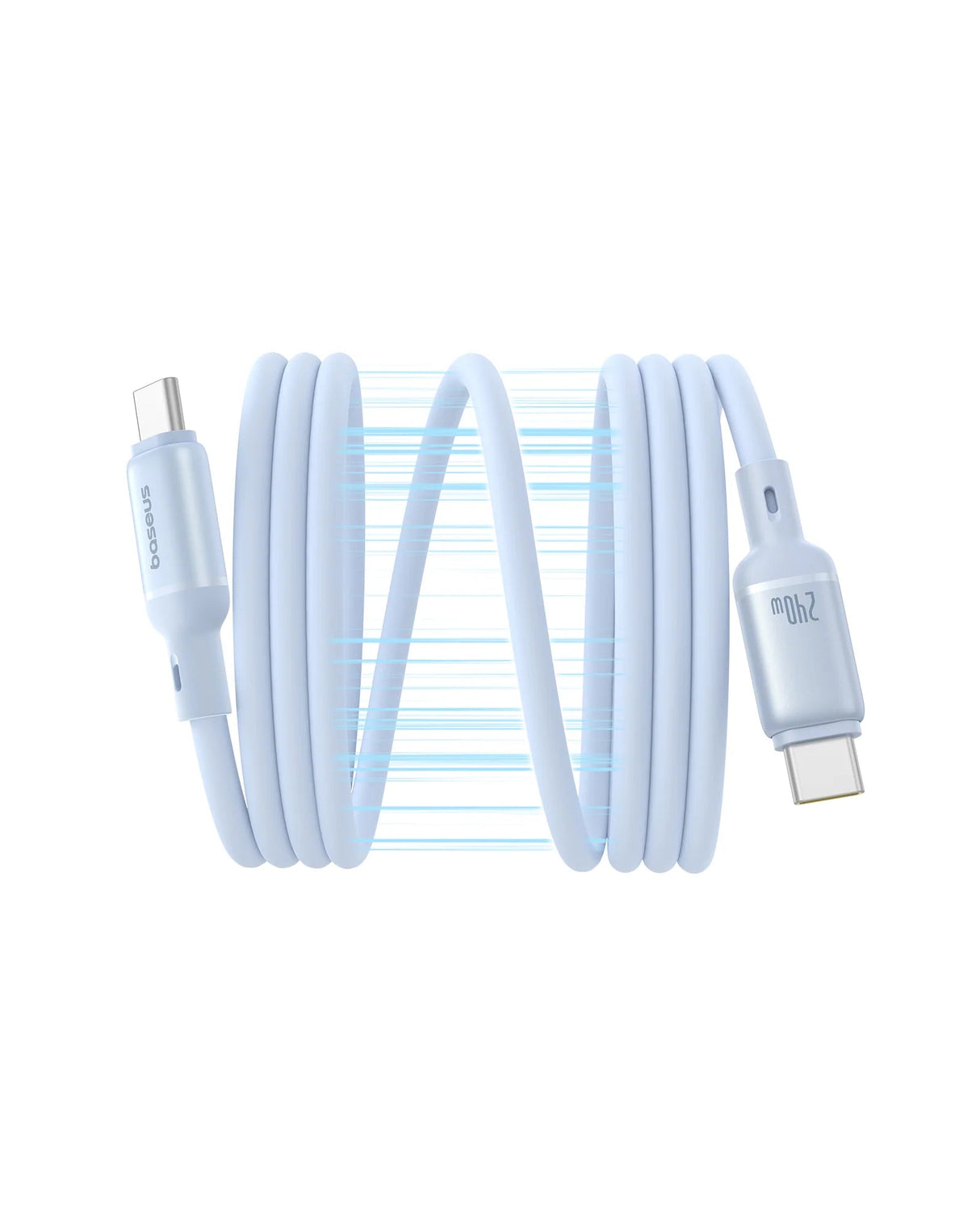 Baseus PicoGo Magnetic Liquid Silicone Fast Charging Cable USB-C to USB-C 240W 1m - Galaxy Blue
