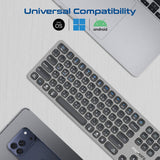 Promate ProKeys-X2 EN/AR Full-Size Triple-Mode Slim Wireless Keyboard w/ Scissor Keys, & Multi-Device Connectivity - Black