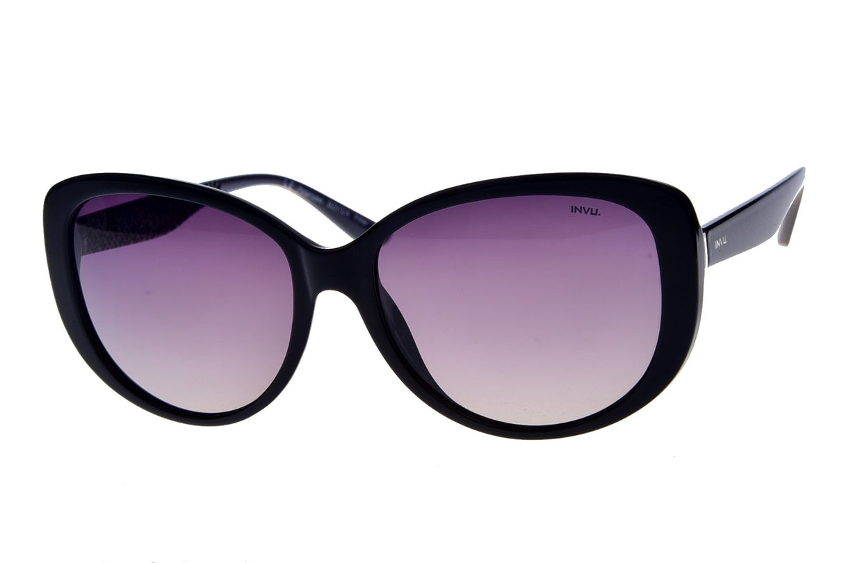 INVU  Women Sunglass , Black/Transp. Smoke B2012A